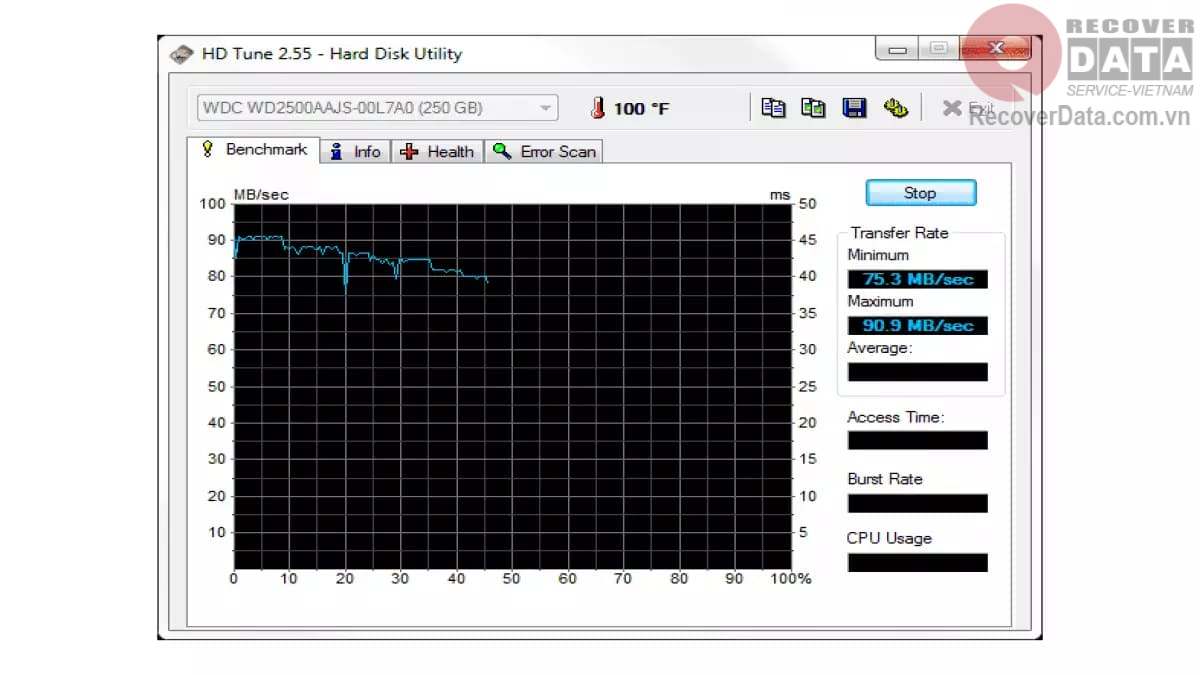 Phần mềm kiểm tra tốc độ SSD HD Tune