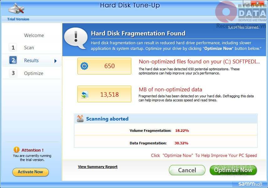 Phần mềm sửa lỗi ổ HDD - Hard Disk Tune Up