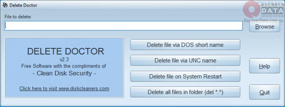 Delete Doctor phần mềm xóa file cứng đầu
