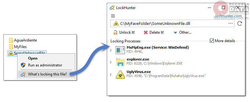LockHunter phần mềm xóa file cứng đầu