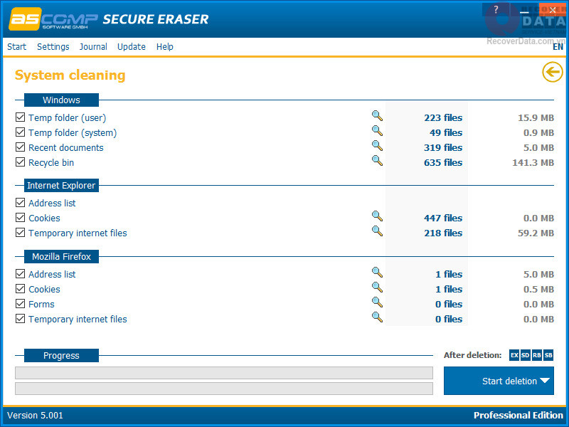 Secure Eraser phần mềm xóa file cứng đầu