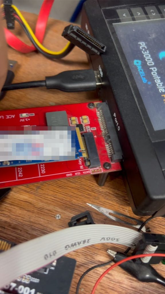 Kết nối đưa SSD SM2263XT vào chế độ kỹ thuật trên PC-3000